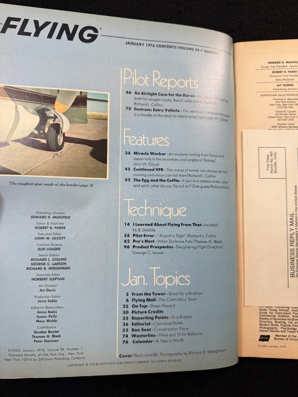 Flying Magazine January 1976 Dick Bach BD-5J Aviation Pilot Aircraft Vintage gallery