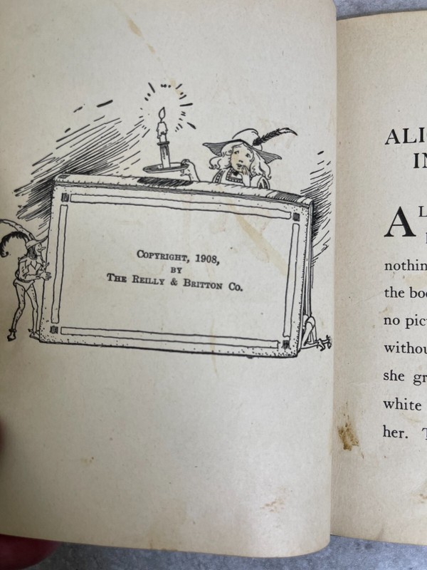 Antique 1908 Alice's Adventures in Wonderland book John Neill Reilly & Lee co gallery