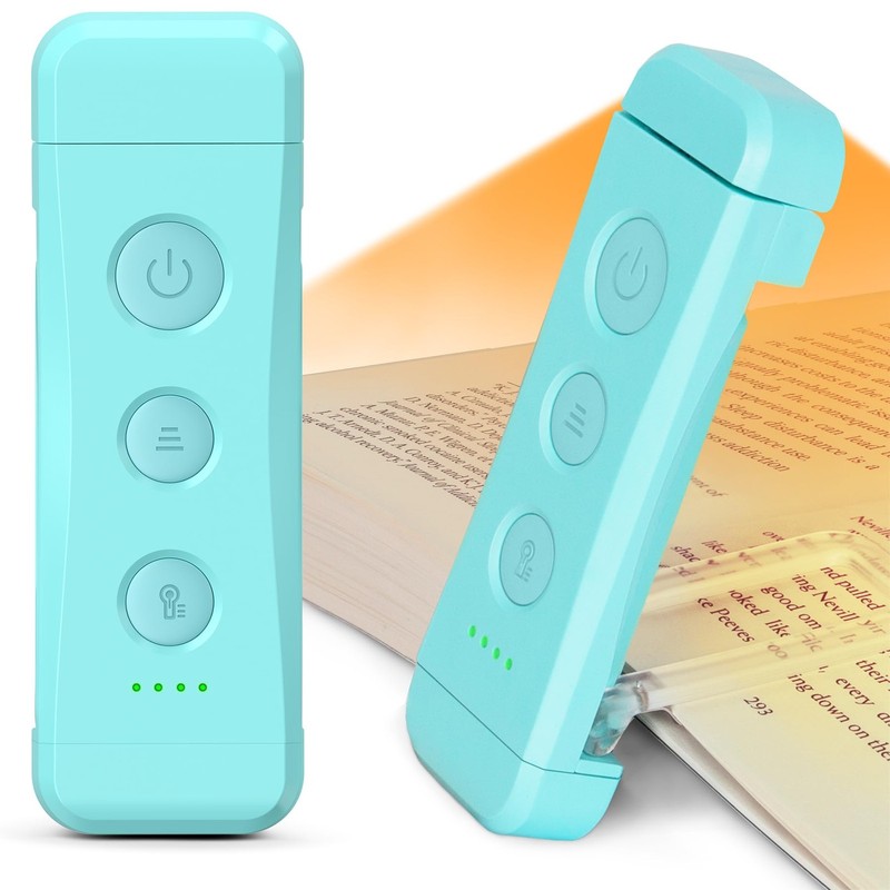 Glocusent USB Rechargeable Book Light for Reading in Bed, Portable Blue