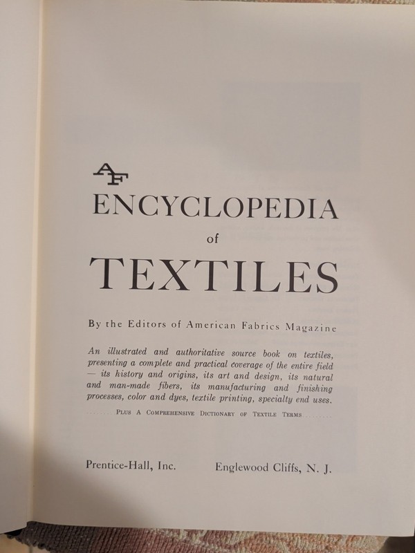 Vintage 1960 Encyclopedia of Textiles HC American Fabrics Prentice Hall gallery