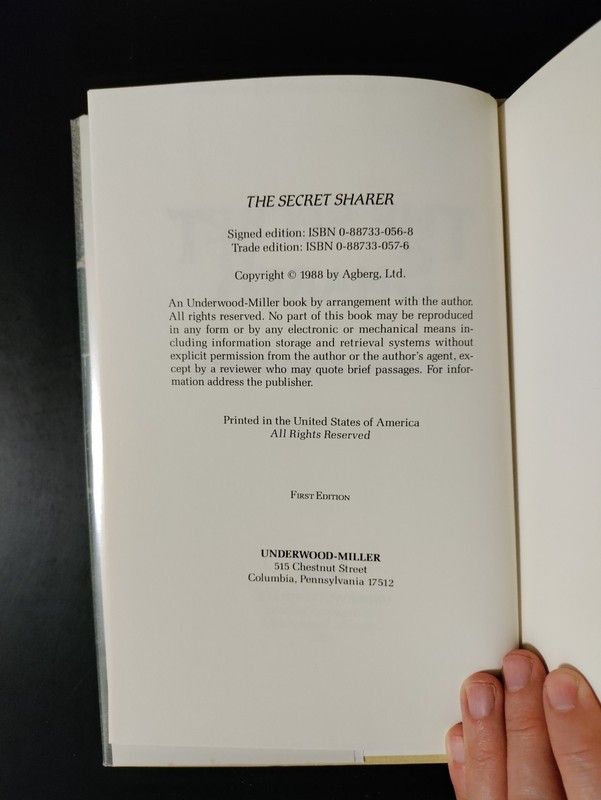 The Secret Sharer By Robert Silverberg 1988 HCDJ First Edition gallery