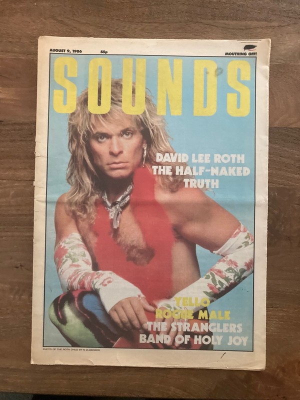 8/9/86 issue SOUNDS magazine DAVID LEE ROTH cover Stranglers