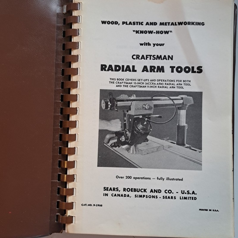Craftsman VTG Sears MCM Radial Arm Tools Guide Woodworking Projects Illustrated gallery