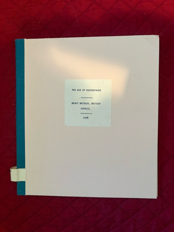 British Council The Age of Shakespeare Chapbook/Pamphlet 1978 Illus Ex-Library