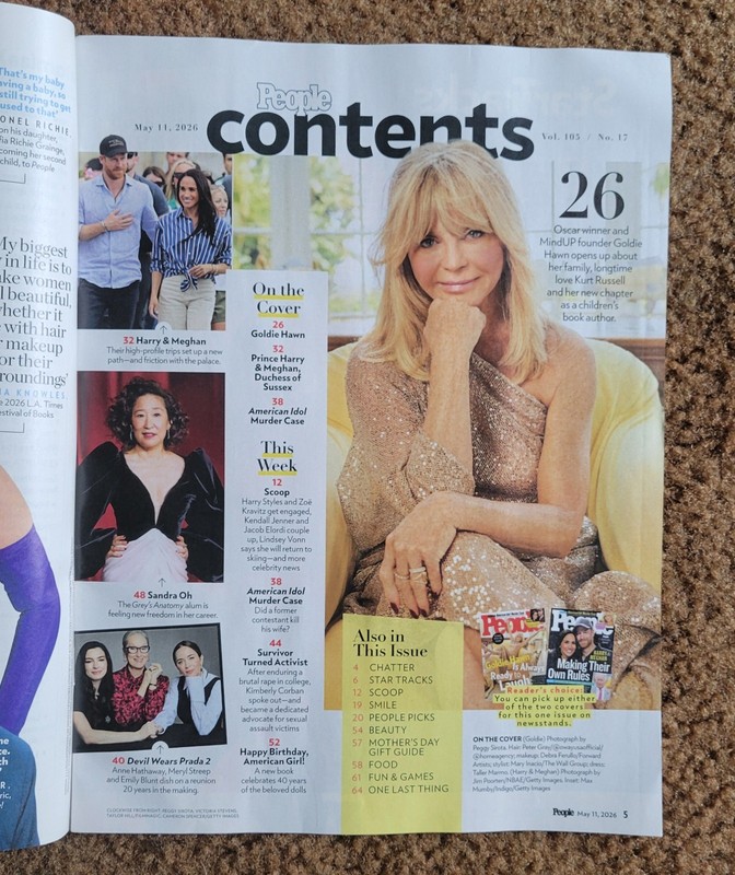 GOLDIE HAWN * PEOPLE MAGAZINE May 2026 * DEVIL WEARS PRADA 2 * MEGHAN & HARRY gallery