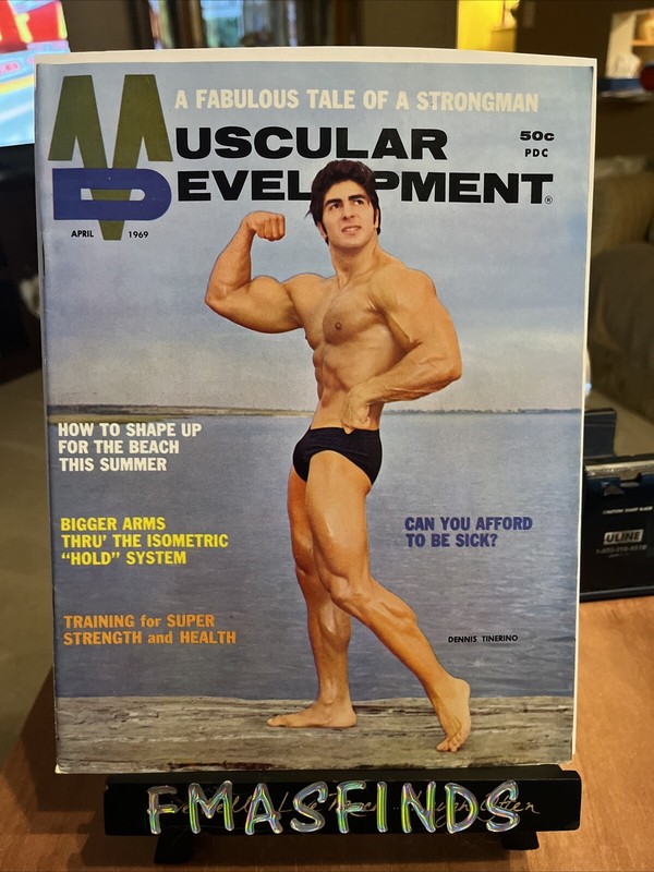 A2 1969 DENNIS TINERINO STEVE REEVES April Muscular Development Magazine