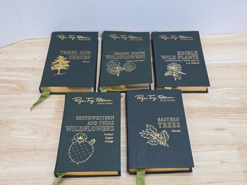 Lot of 5 Roger Tory Peterson Field Guides Leather Easton Press Plants & Trees gallery