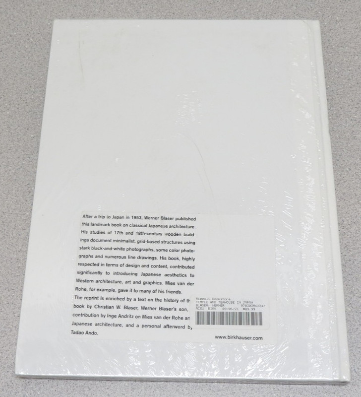 Temple and TeaHouse in Japan - Blaser, Werner - hardcover - NEW sealed gallery