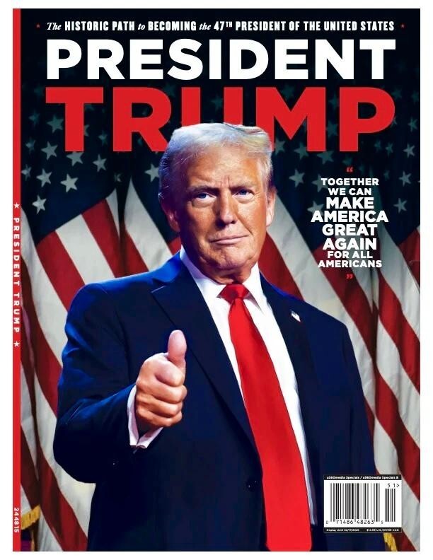 DONALD TRUMP 47th President Special Edition Magazine – Includes BCW Sleeve/Board