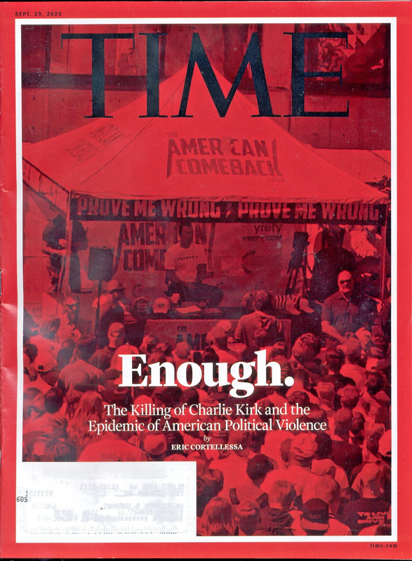TIME Magazine – September 29, 2025 -Cover: American Political Violence