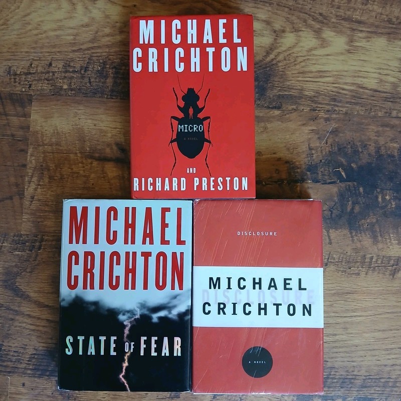 Lot Of 3 Michael Crichton Hardcover Books 2 First Editions READ