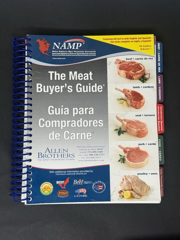 NAMP The Meat Buyer’s Guide 7th Edition Spiral Bilingual English Spanish Brother