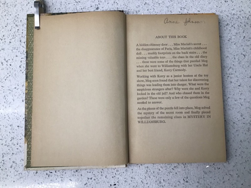 Meg: Mystery in Williamsburg A Whitman Mystery by Holly Beth Walker 1972 gallery