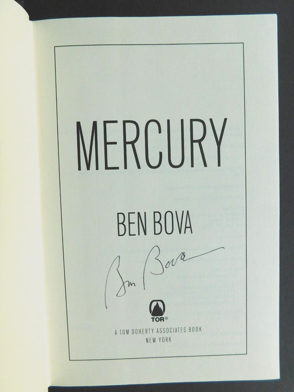 *SIGNED* hi grade 2005 collectible BEN BOVA hardcover w/mylar MERCURY 319 pages
