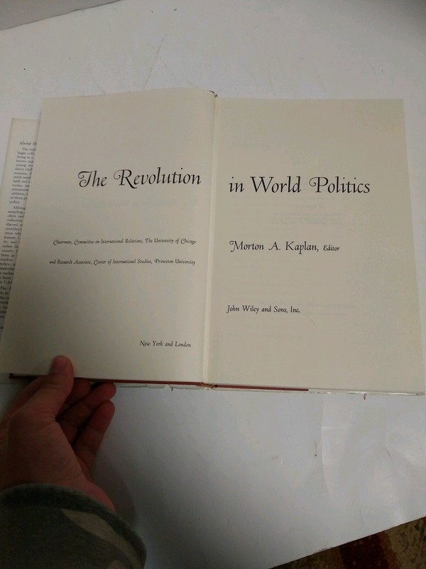 The Revolution In World Politics Morton A. Kaplan 1962 Hardback Vintage DJ gallery
