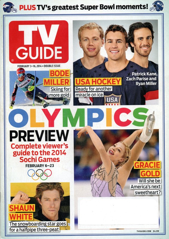 TV GUIDE Magazine February 3-16 2014 Shaun White Gracie Gold Winter Olympics
