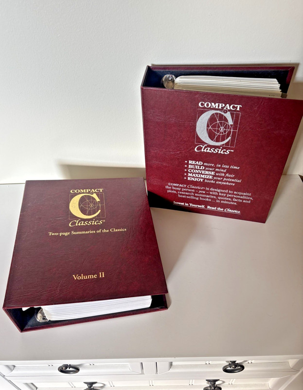 Compact Classics Vol 1 & 2 Hardcover 3-Ring Binder Set Burgundy 1991 1993 RARE