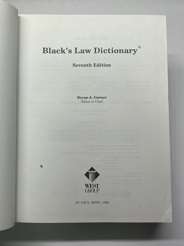 Black's Law Dictionary 7th Edition - Hardcover By Garner, Bryan A. - EUC gallery
