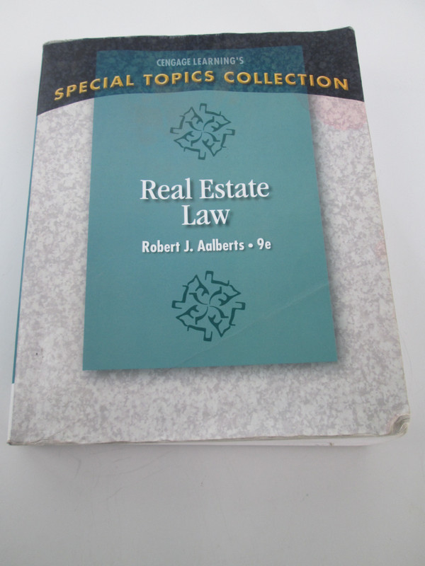 Real Estate Law 9E Paperback Book Aalberts Robert Acceptable