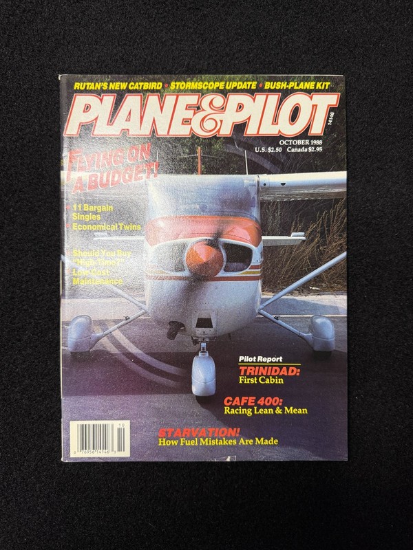 Plane & Pilot Magazine October 1988 Aviation Trinidad Catbird LORAN Budget Flyin