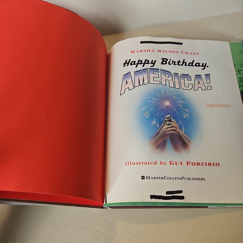 Happy Birthday, America! Hardcover Marsha Wilson Chall Vintage 250th USA gallery