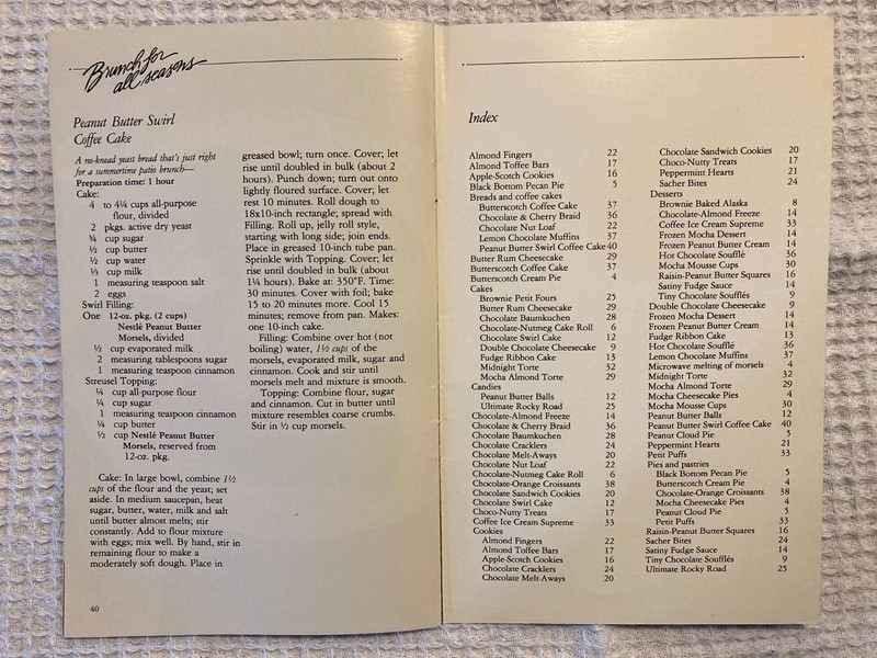 Nestle Morsels Sweet Celebrations Dessert Recipe Cookbook © 1984 Meredith Corp. gallery