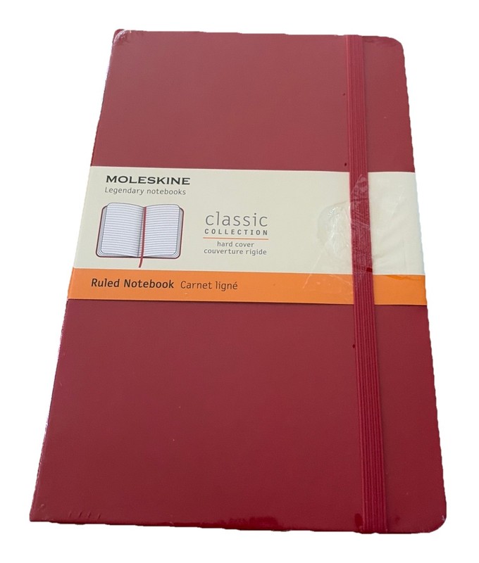 Moleskine Classic Notebook, Large, Ruled, Red, Hard Cover (5 X 8. 25)