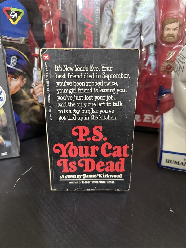 P.S. Your Cat is Dead By James Kirkwood, 1974 Warner Paperback, Gay Pulp Fiction