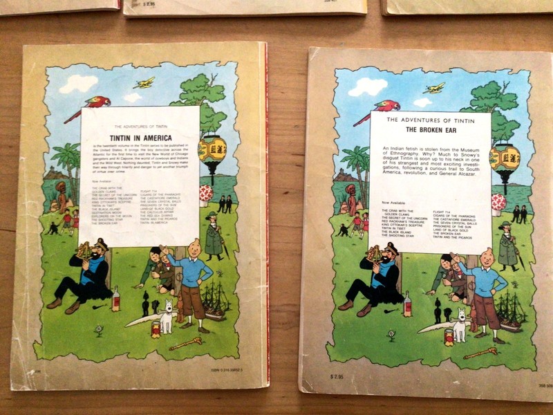 Lot of 7 The Adventures of Tintin Herge Books Set Vintage gallery