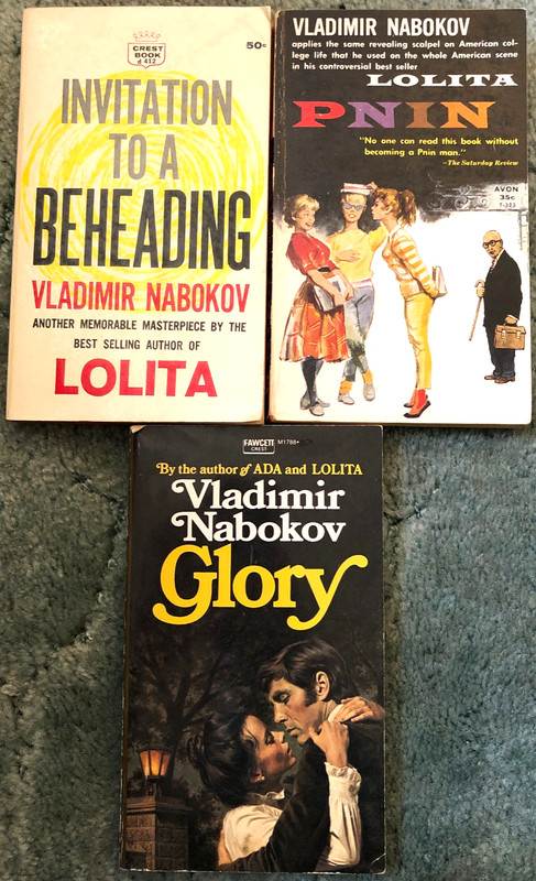 Vladimir Nabokov books, lot of 3, Glory, Pnin & Invitation to a Beheading