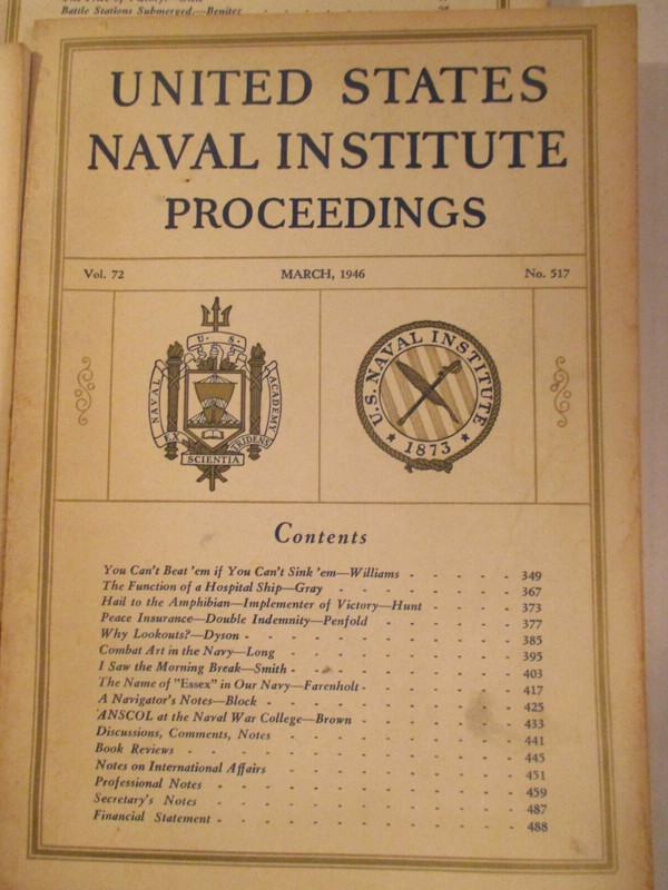 vintage ww2 era U.S. Naval Institute - Proceedings 1946-48 lot of 4 gallery