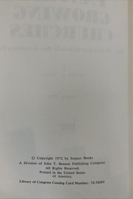 America's Fastest Growing Churches by Elmer L. Towns 1972/HC gallery
