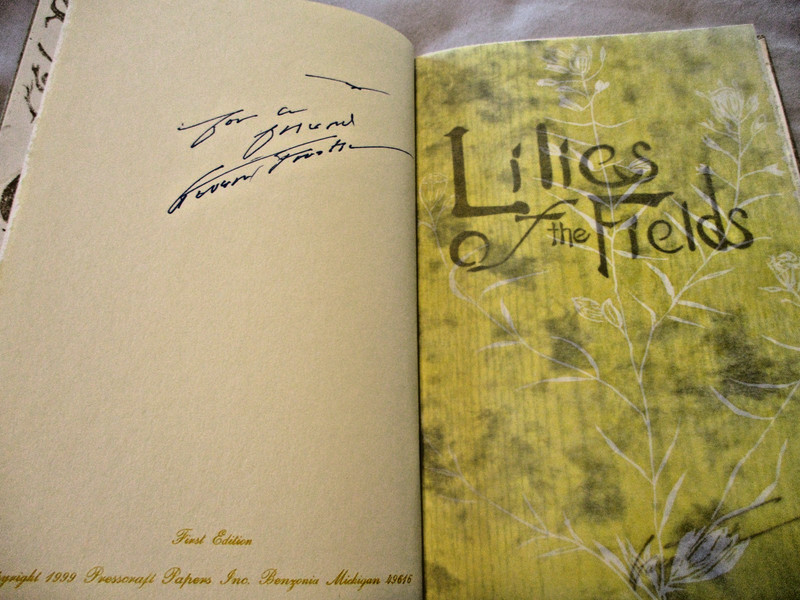 GWEN FROSTIC 5 Book 2 Notecard Lot Vintage Art Poems LILIES OF THE FIELDS Signed gallery