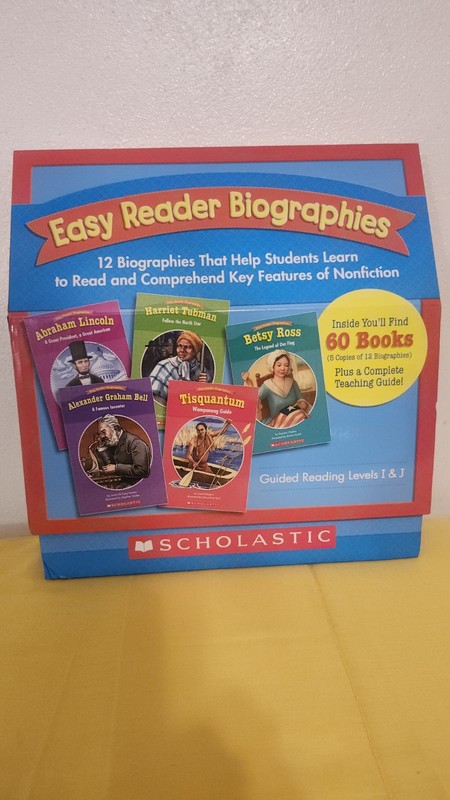 Easy Reader Biographies Book Set, 60 Books, 5 Copies 12 Biographies, Extra Book