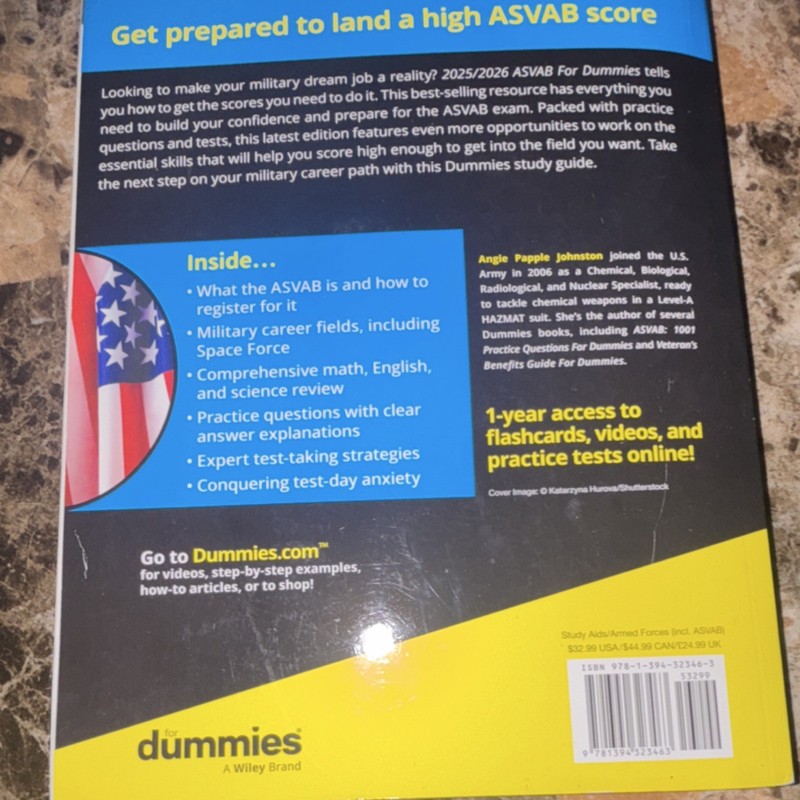 Wiley For Dummies 2025/2026 ASVAB Study Guide by Angie Papple Johnston gallery