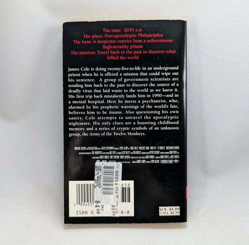 Twelve Monkeys by Elizabeth Hand - 1995 1st Print Movie Tie-In Vintage PB 12 gallery