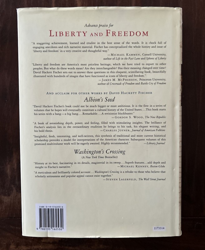 LIBERTY AND FREEDOM by David Hackett Fischer First Edition HC (2005 Oxford) New gallery
