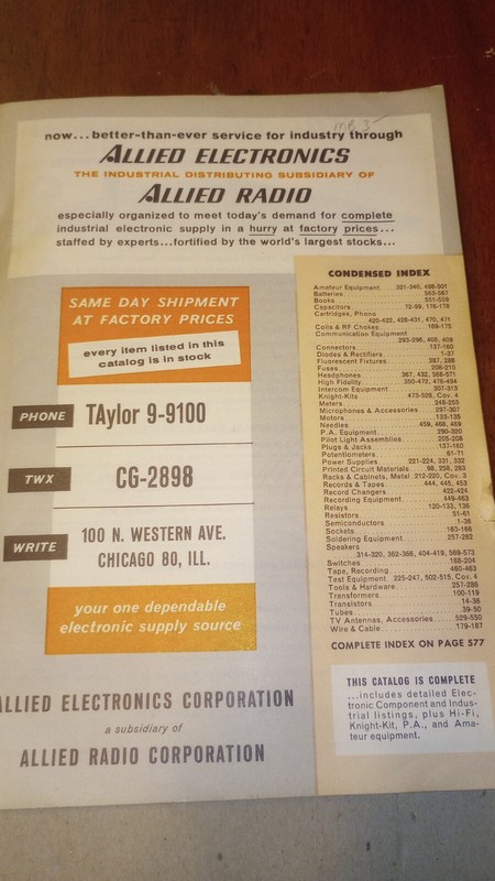 Vintage 1962 Allied Electronics for Industry Catalog 584 Pages - See Descrition gallery