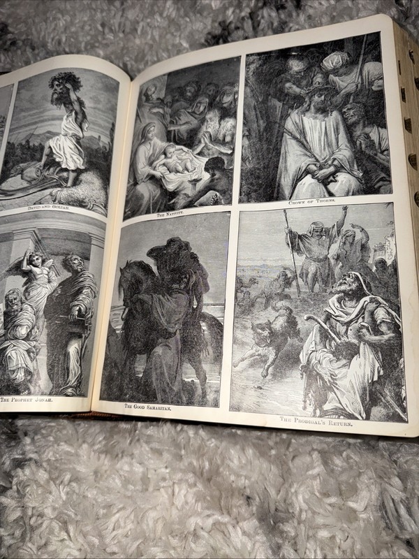 THE HOLY BIBLE, CONTAINING THE OLD AND NEW TESTAMENTS LEATHER BOUND INDEXED RARE gallery
