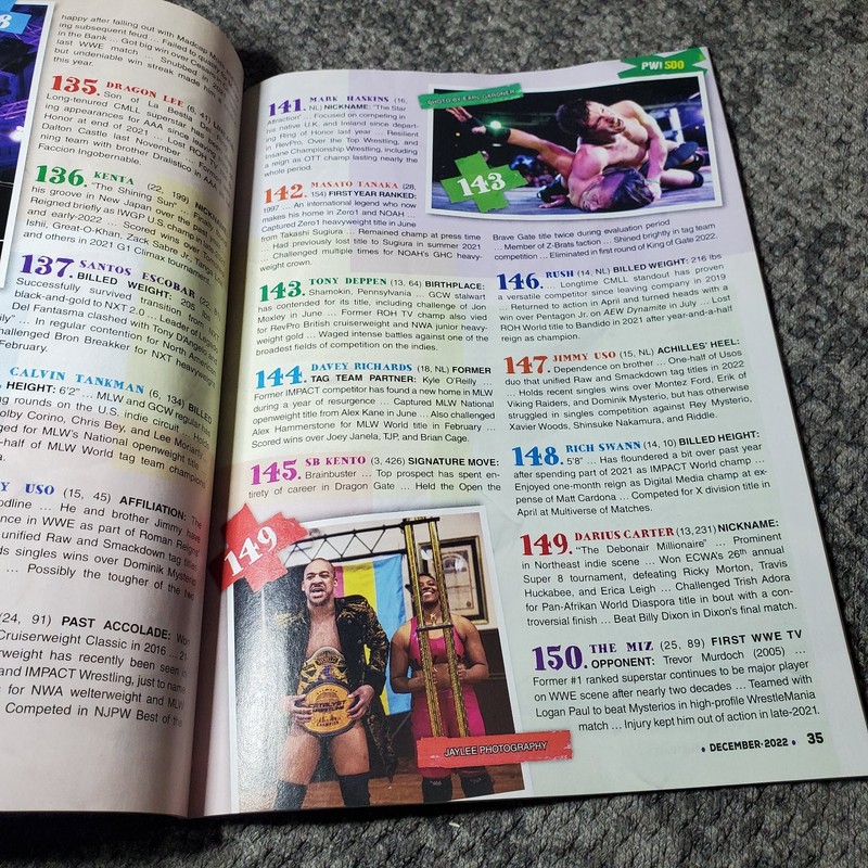 Pro Wrestling Illustrated Magazine Dec 2022 PWI 500 Ranking Kappa gallery