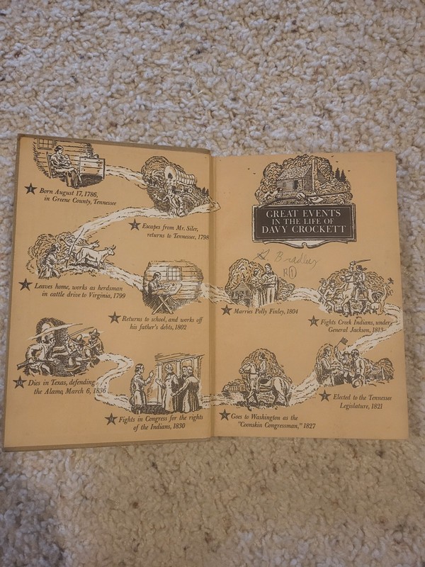 The Story of Davy Crockett Hardcover Biography Ages 9-12 Illustrated Inscribed gallery