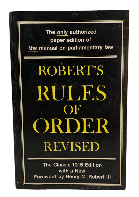 Robert’s Rules of Order, Revised New Foreword by Henry M. Robert III SC 1971