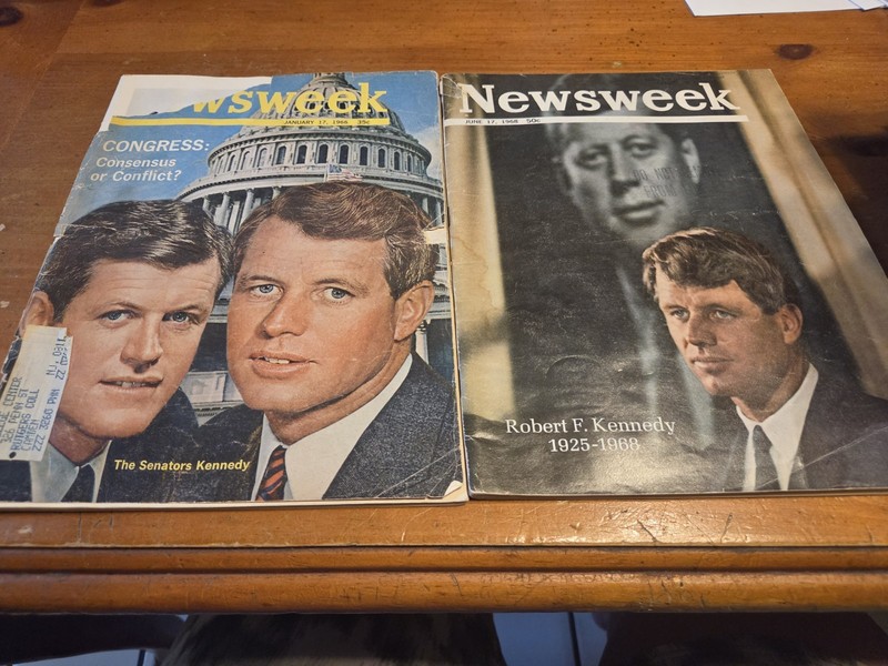 1968 RFK ROBERT KENNEDY 1925-1968 & Jan. 17, 1966 NEWSSTAND NEWSWEEK Magazines