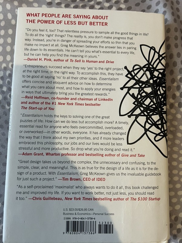 Essentialism : The Disciplined Pursuit of Less by Greg McKeown (2014, Hardcover) gallery
