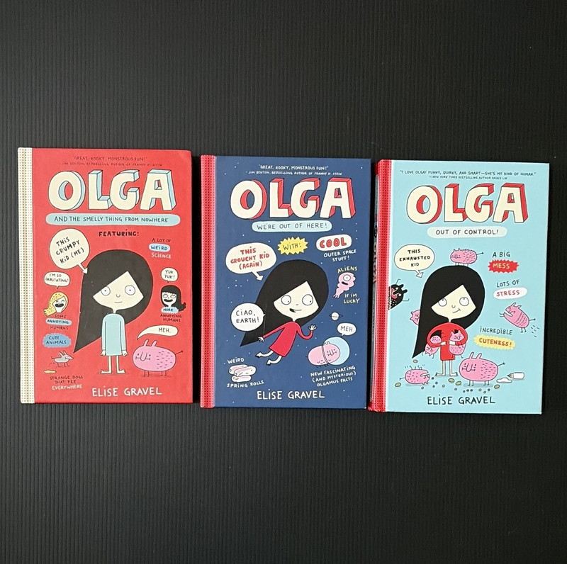 Elise Gravel Olga Series Hardcover Illustrated 3-Book Lot Ages 4-8