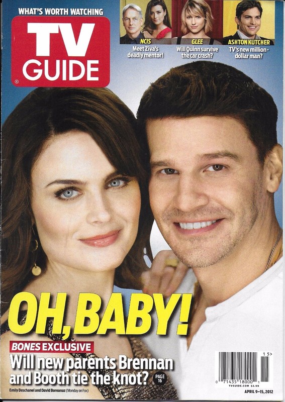 TV Guide Magazine Bones David Boreanaz Emily Deschanel Jennifer Love Hewitt 2012