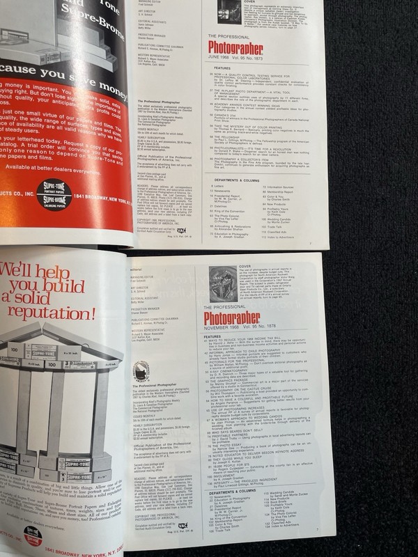 11 Professional Photographer Magazines 1967-69 Large Lot Ads/Art History K3 gallery