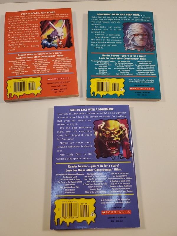 Goosebumps Book Lot of 3 Bad Hare Day, Haunted Mask, Curse of Mummys Tomb gallery