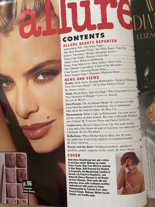 Beautiful Vintage Allure Magazine October 1991 Kevyn Aucoin Nars 90s Supermodels gallery