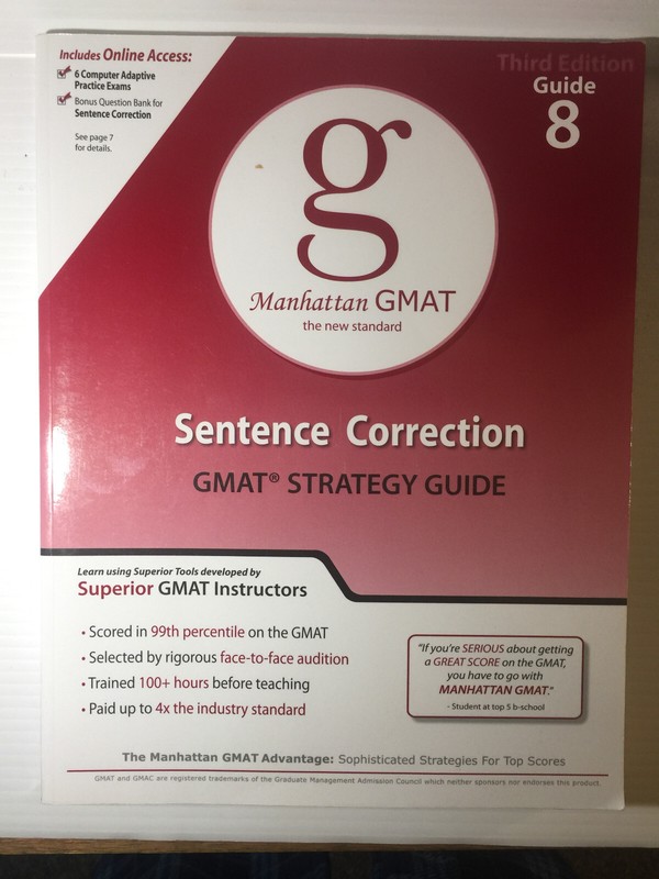 Sentence Correction GMAT Preparation Guide, 3rd Edition by Manhattan GMAT Staff